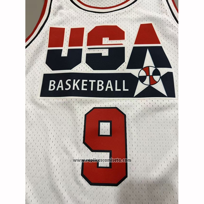 Camiseta USA 1992 Michael Jordan NO 9 Blanco1